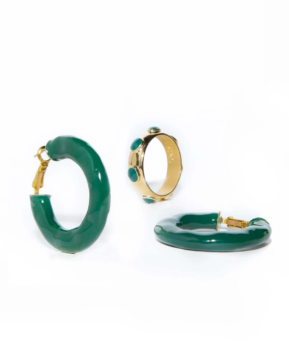 Orecchino Crono Circle Smaltato base Gold - immagine 6